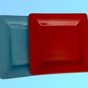 2 Villeroy & Boch Wonderful World Square Sandwich/Snack  Plate 6” Blu & …